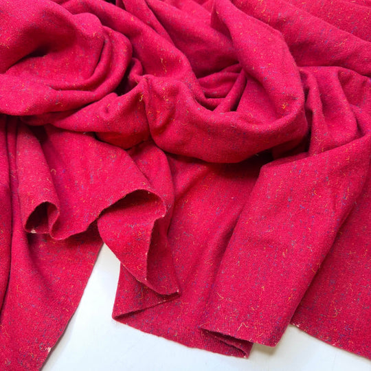 Princess Cut - Twill Weave Wool Woven - Dark Pink Multi - 1.35M Bundle - True Deadstock fabric Fabric by private - Sustainable Textile | FABCYCLE