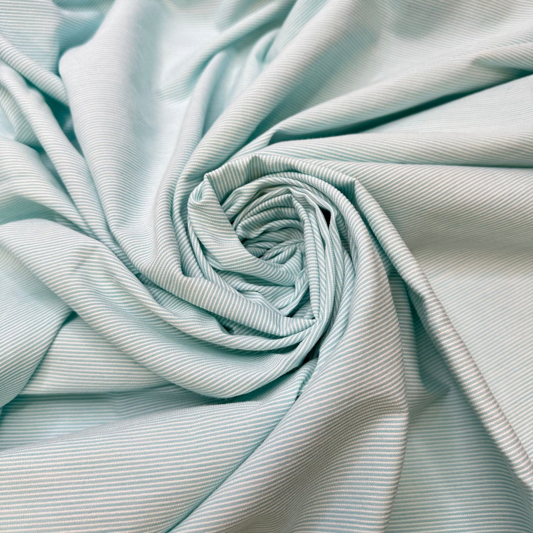 Princess - Poly/Cotton Woven - Light Blue/White Pinstripe - 2.2M Bundle - True Deadstock fabric Fabric by private - Sustainable Textile | FABCYCLE