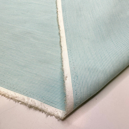 Princess - Poly/Cotton Woven - Light Blue/White Pinstripe - 2.2M Bundle - True Deadstock fabric Fabric by private - Sustainable Textile | FABCYCLE