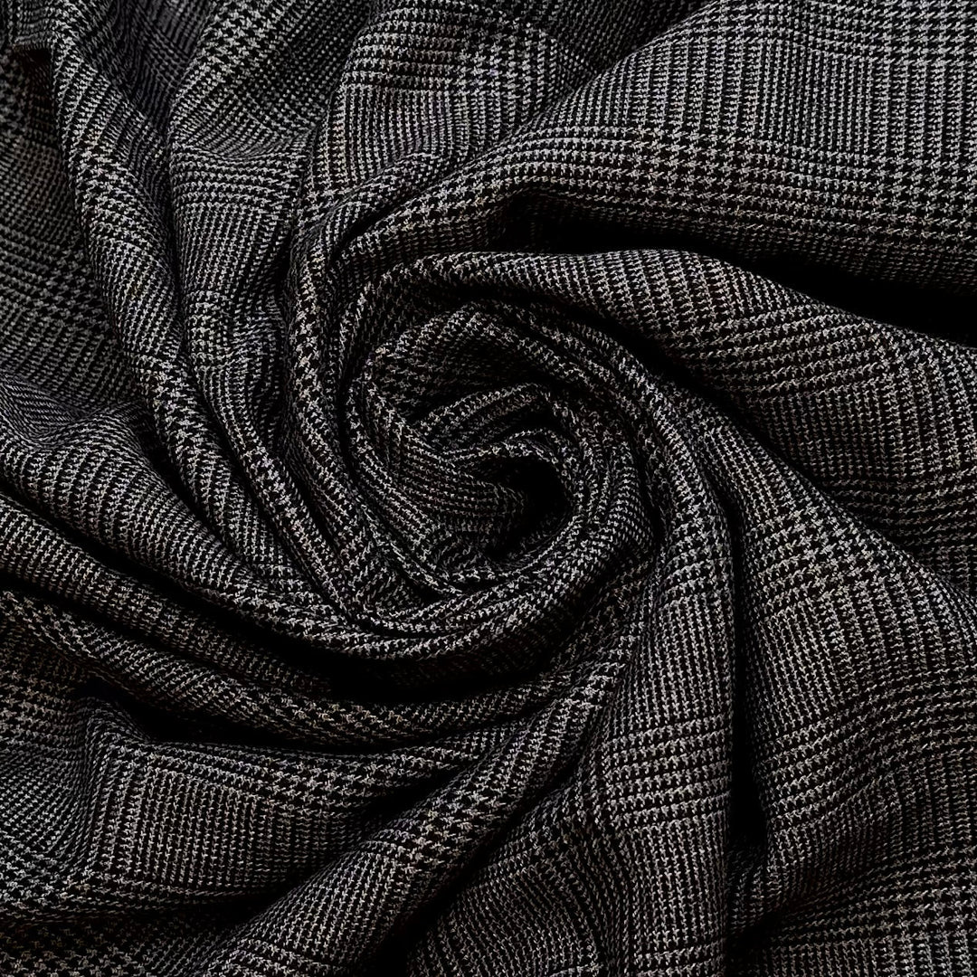 Professor - Cotton Blend Woven - Dark Grey Plaid - 2.55M Bundle - True Deadstock fabric Fabric by private - Sustainable Textile | FABCYCLE