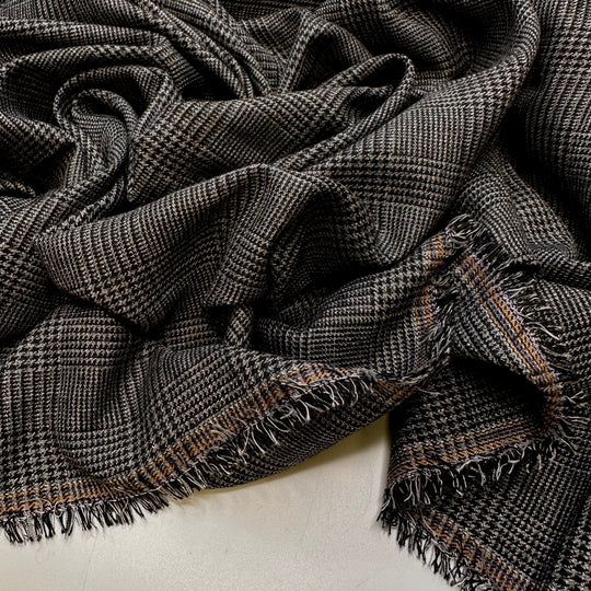 Professor - Cotton Blend Woven - Dark Grey Plaid - 2.55M Bundle - True Deadstock fabric Fabric by private - Sustainable Textile | FABCYCLE