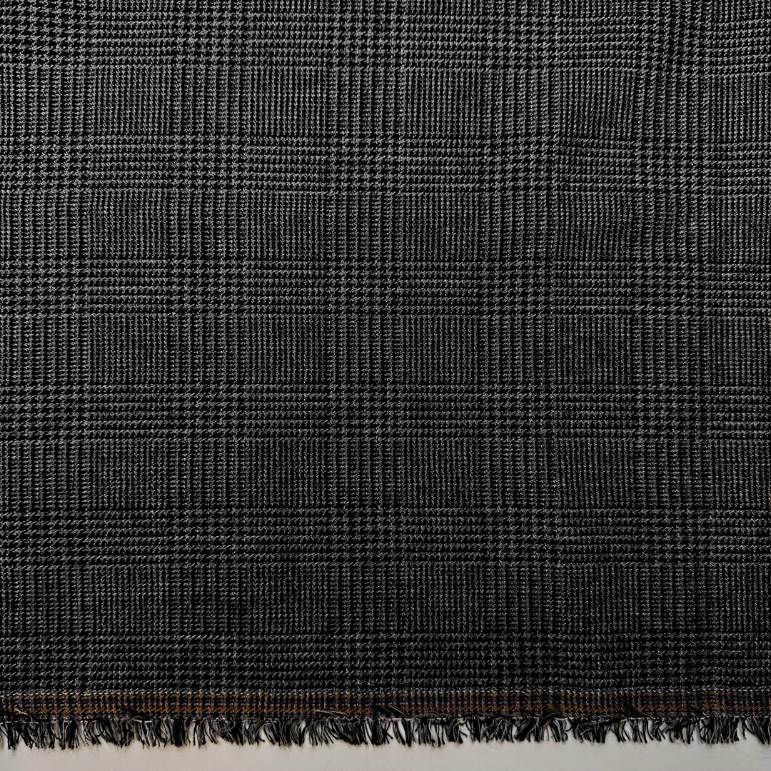 Professor - Cotton Blend Woven - Dark Grey Plaid - 2.55M Bundle - True Deadstock fabric Fabric by private - Sustainable Textile | FABCYCLE