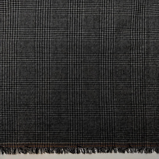 Professor - Cotton Blend Woven - Dark Grey Plaid - 2.55M Bundle - True Deadstock fabric Fabric by private - Sustainable Textile | FABCYCLE