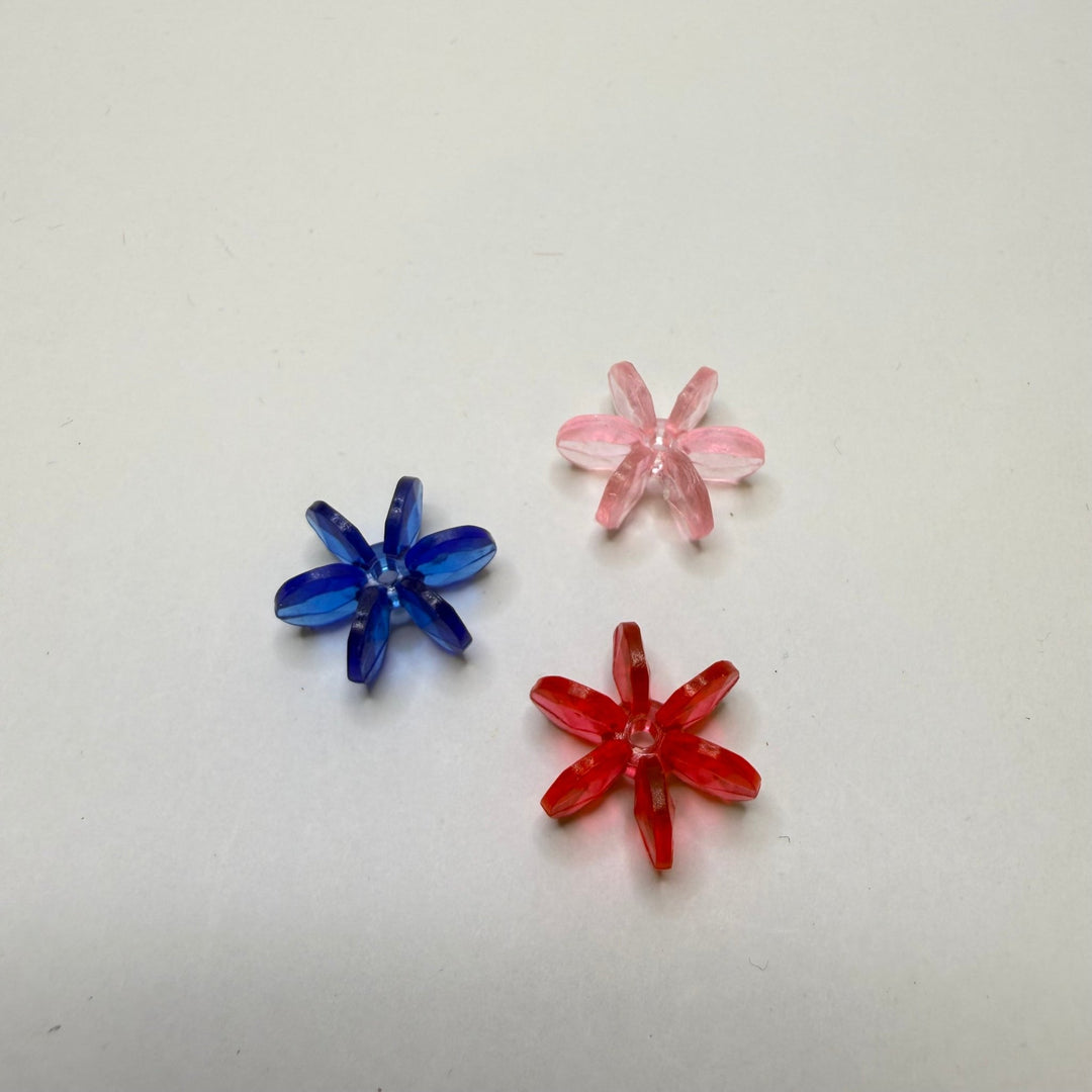 Propeller Shaped Set Beads - Red Blue Pink - 3 Pack - True Deadstock supplies Fabric by private - Sustainable Textile | FABCYCLE