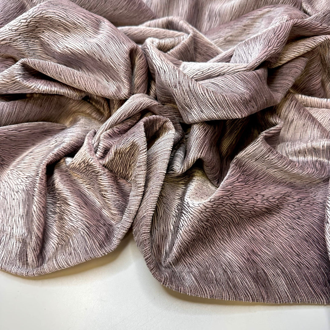 Proposal In The Garden - Synthetic Blend Knit - Light Black/Purple Abstract - 2.95M Bundle - True Deadstock fabric Fabric by private - Sustainable Textile | FABCYCLE
