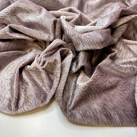 Proposal In The Garden - Synthetic Blend Knit - Light Black/Purple Abstract - 2.95M Bundle - True Deadstock fabric Fabric by private - Sustainable Textile | FABCYCLE