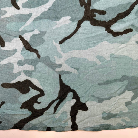 Protecting Water Sources - Jersey Cotton Blend Knit - Blue Multi Camouflage - 1.1M Bundle - True Deadstock fabric Fabric by private - Sustainable Textile | FABCYCLE