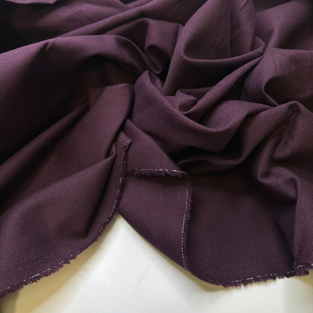 Prune Juice - Cotton Woven - Dark Purple - 1.2M Bundle - True Deadstock fabric Fabric by private - Sustainable Textile | FABCYCLE