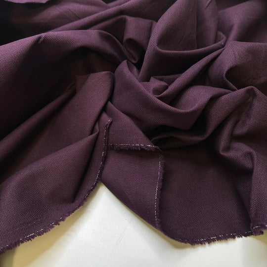 Prune Juice - Cotton Woven - Dark Purple - 1.2M Bundle - True Deadstock fabric Fabric by private - Sustainable Textile | FABCYCLE