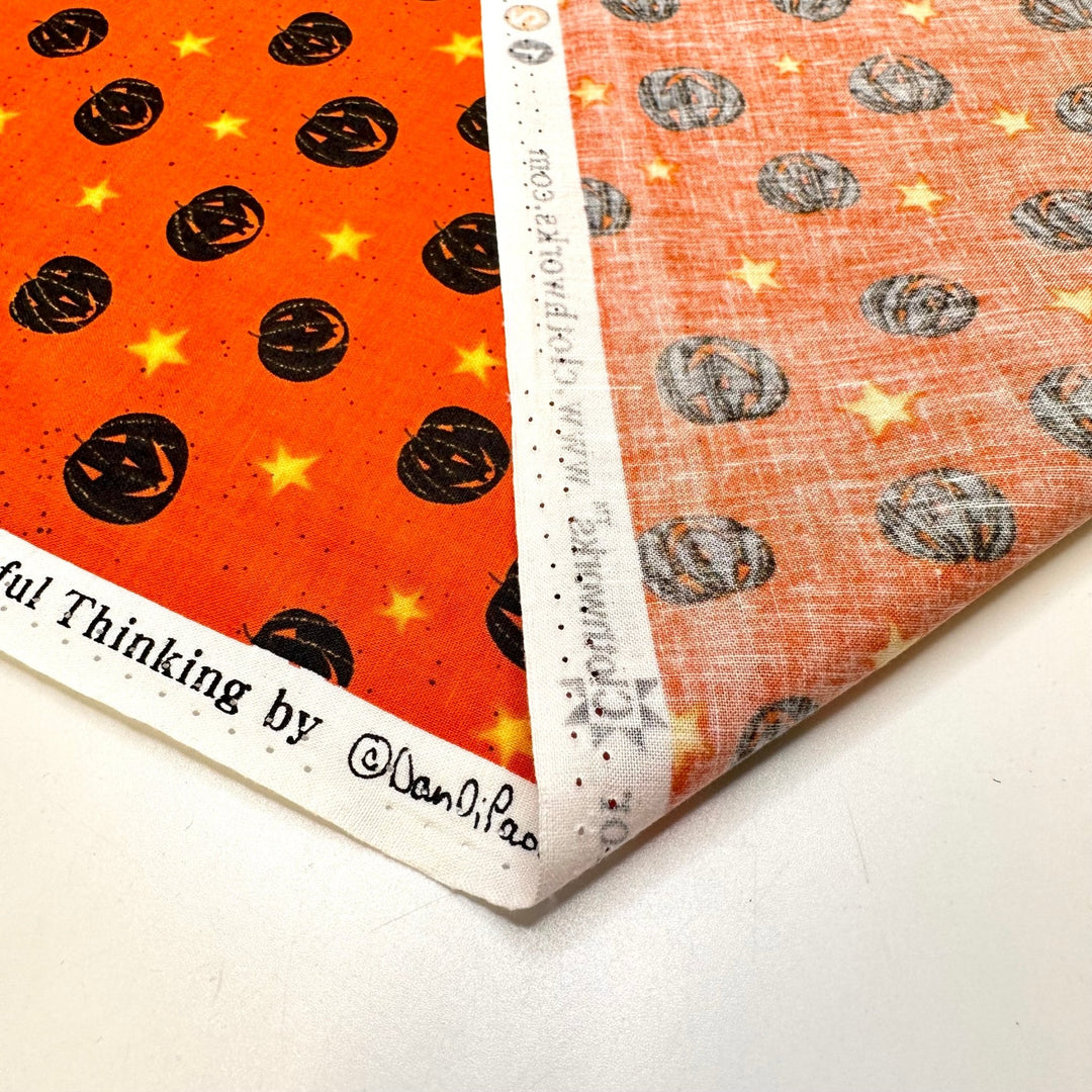 Pumpkin Patch - Cotton Woven - Black/Orange Pumpkins - 2.4M Bundle - True Deadstock fabric Fabric by private - Sustainable Textile | FABCYCLE