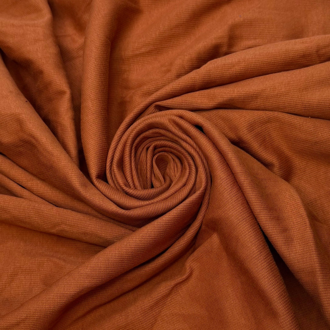 Pumpkin Patch - Rib Knit Cotton Knit - Orange - 1.15M Bundle - True Deadstock fabric Fabric by private - Sustainable Textile | FABCYCLE