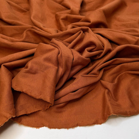 Pumpkin Patch - Rib Knit Cotton Knit - Orange - 1.15M Bundle - True Deadstock fabric Fabric by private - Sustainable Textile | FABCYCLE