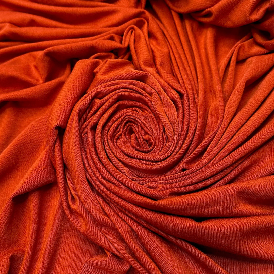 Pumpkin Pie Eating Contest - Jersey Cotton/Bamboo Knit - Dark Orange - Bundles - True Deadstock fabric Fabric by private - Sustainable Textile | FABCYCLE