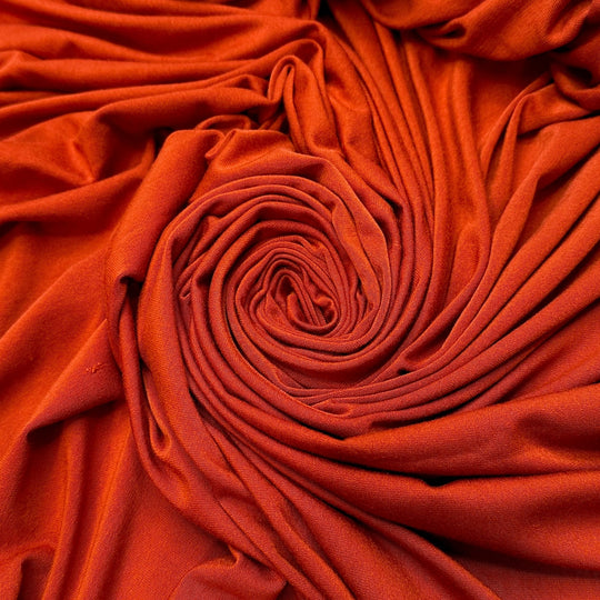Pumpkin Pie Eating Contest - Jersey Cotton/Bamboo Knit - Dark Orange - Bundles - True Deadstock fabric Fabric by private - Sustainable Textile | FABCYCLE