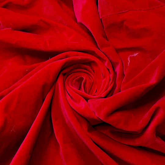 Punk Santa - Velvet Cotton Woven - Red - 1.2M Bundle - True Deadstock fabric Fabric by private - Sustainable Textile | FABCYCLE