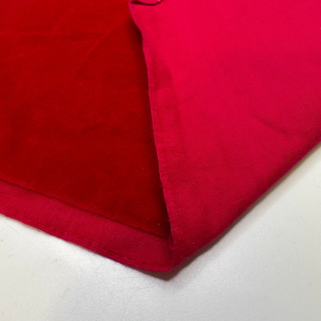 Punk Santa - Velvet Cotton Woven - Red - 1.2M Bundle - True Deadstock fabric Fabric by private - Sustainable Textile | FABCYCLE