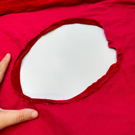 Punk Santa - Velvet Cotton Woven - Red - 1.2M Bundle - True Deadstock fabric Fabric by private - Sustainable Textile | FABCYCLE