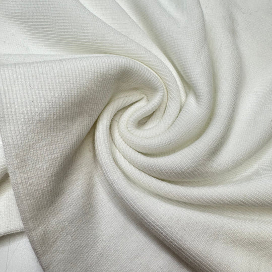 Pure Intentions - Tubular Rib Knit Bamboo Blend Knit - White - 2.1M Bundle - True Deadstock fabric Fabric by private - Sustainable Textile | FABCYCLE