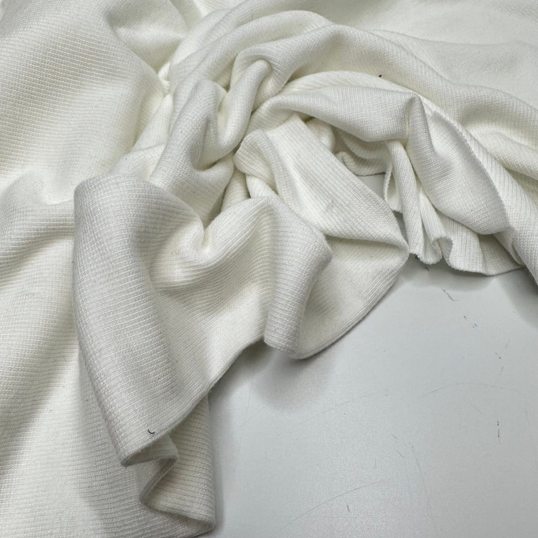 Pure Intentions - Tubular Rib Knit Bamboo Blend Knit - White - 2.1M Bundle - True Deadstock fabric Fabric by private - Sustainable Textile | FABCYCLE