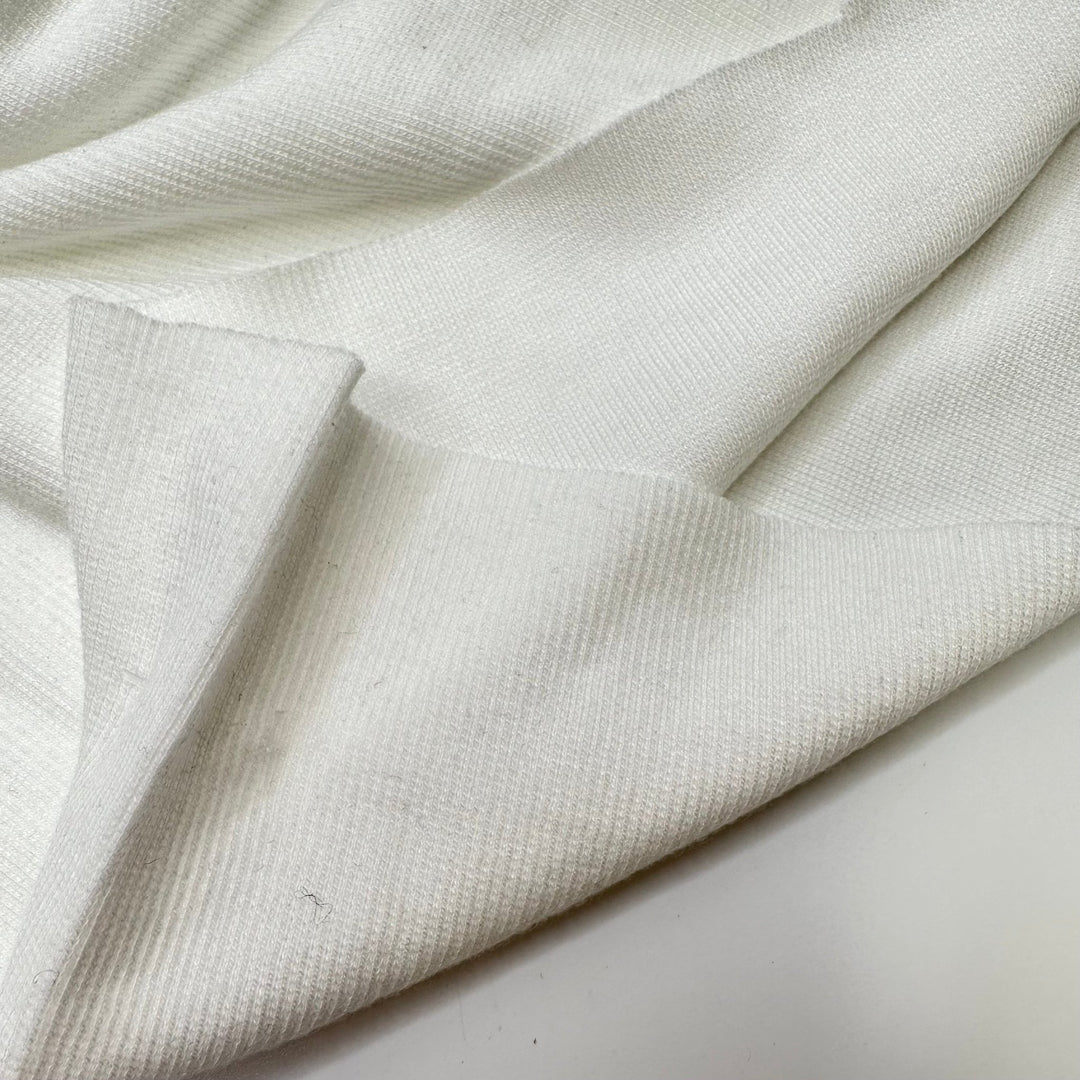 Pure Intentions - Tubular Rib Knit Bamboo Blend Knit - White - 2.1M Bundle - True Deadstock fabric Fabric by private - Sustainable Textile | FABCYCLE