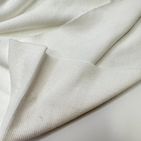 Pure Intentions - Tubular Rib Knit Bamboo Blend Knit - White - 2.1M Bundle - True Deadstock fabric Fabric by private - Sustainable Textile | FABCYCLE