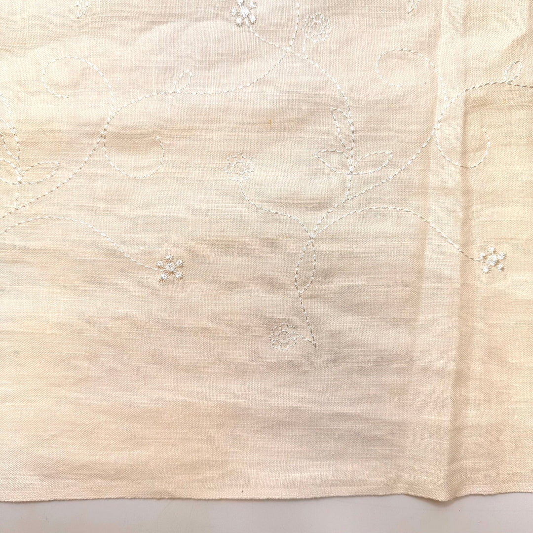 Pure Joy - Embroidery Cotton Woven - Cream Floral - 2.8M Bundle - True Deadstock fabric Fabric by private - Sustainable Textile | FABCYCLE