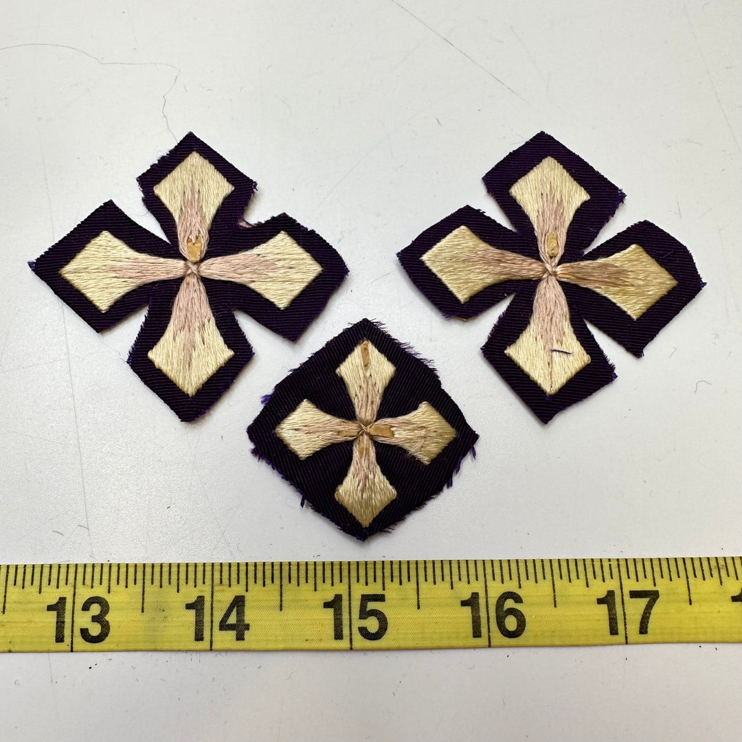 Purple And Gold Cross Patches Applique - Purple/Gold - 3 Pack - True Deadstock supplies Fabric by private - Sustainable Textile | FABCYCLE