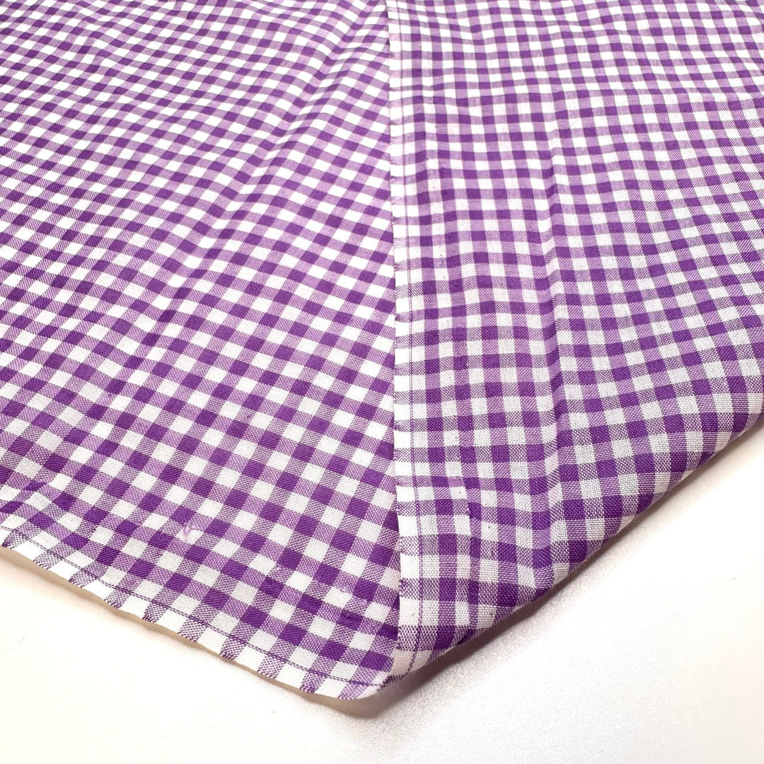 Purple People Pleaser - Poly/Cotton Woven - White/Purple Plaid - 2.35M Bundle - True Deadstock fabric Fabric by private - Sustainable Textile | FABCYCLE