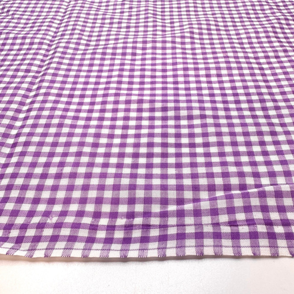 Purple People Pleaser - Poly/Cotton Woven - White/Purple Plaid - 2.35M Bundle - True Deadstock fabric Fabric by private - Sustainable Textile | FABCYCLE