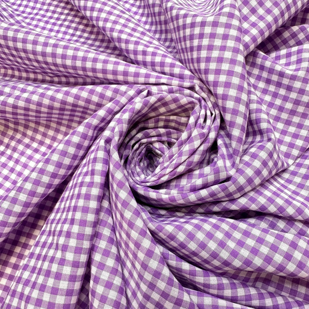 Purple People Pleaser - Poly/Cotton Woven - White/Purple Plaid - 2.35M Bundle - True Deadstock fabric Fabric by private - Sustainable Textile | FABCYCLE