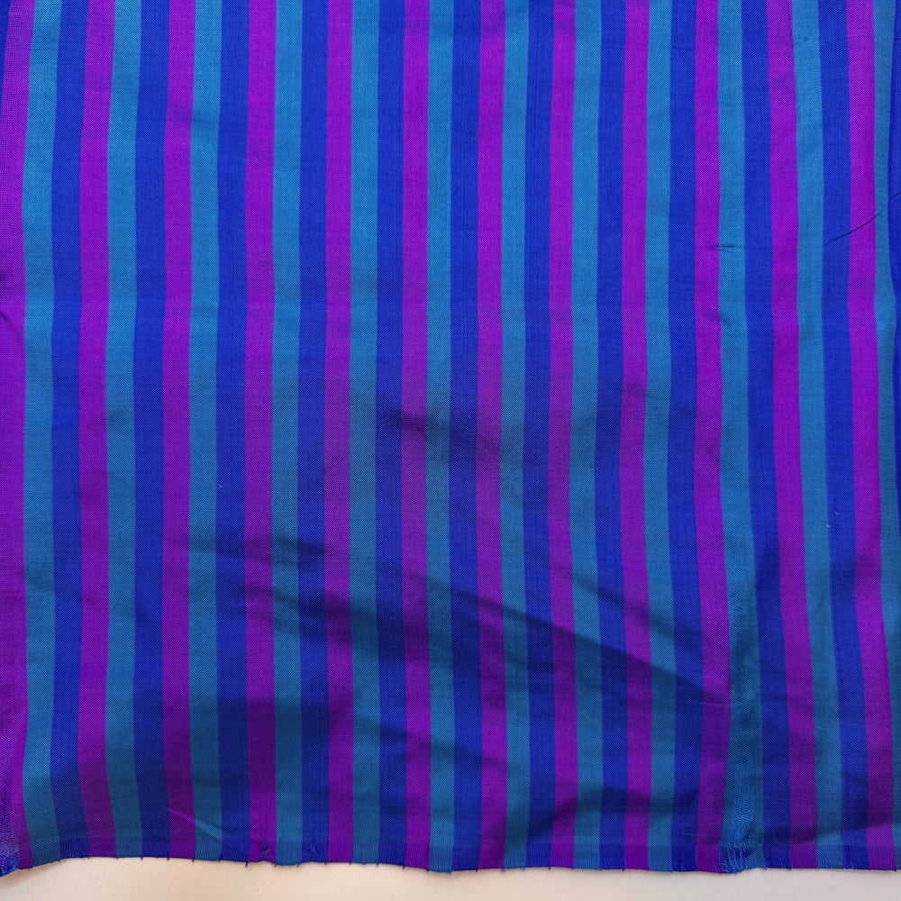 Purple Rain - Dupioni Silk Woven - Blue/Purple Stripes - 3.85M Bundle - True Deadstock fabric Fabric by private - Sustainable Textile | FABCYCLE