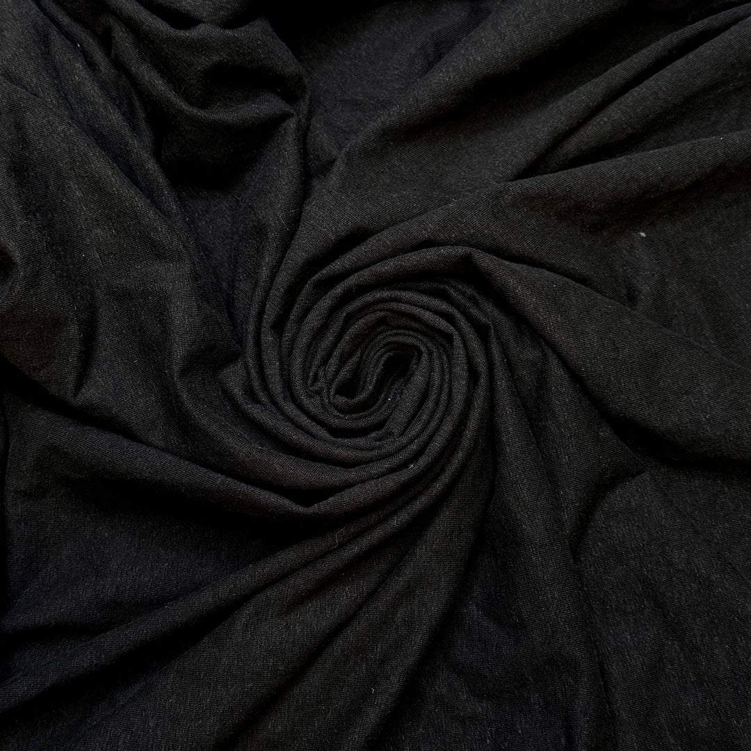 Put Differences Aside - Jersey Hemp Blend Knit - Black - 1.3M Bundle - True Deadstock fabric Fabric by private - Sustainable Textile | FABCYCLE