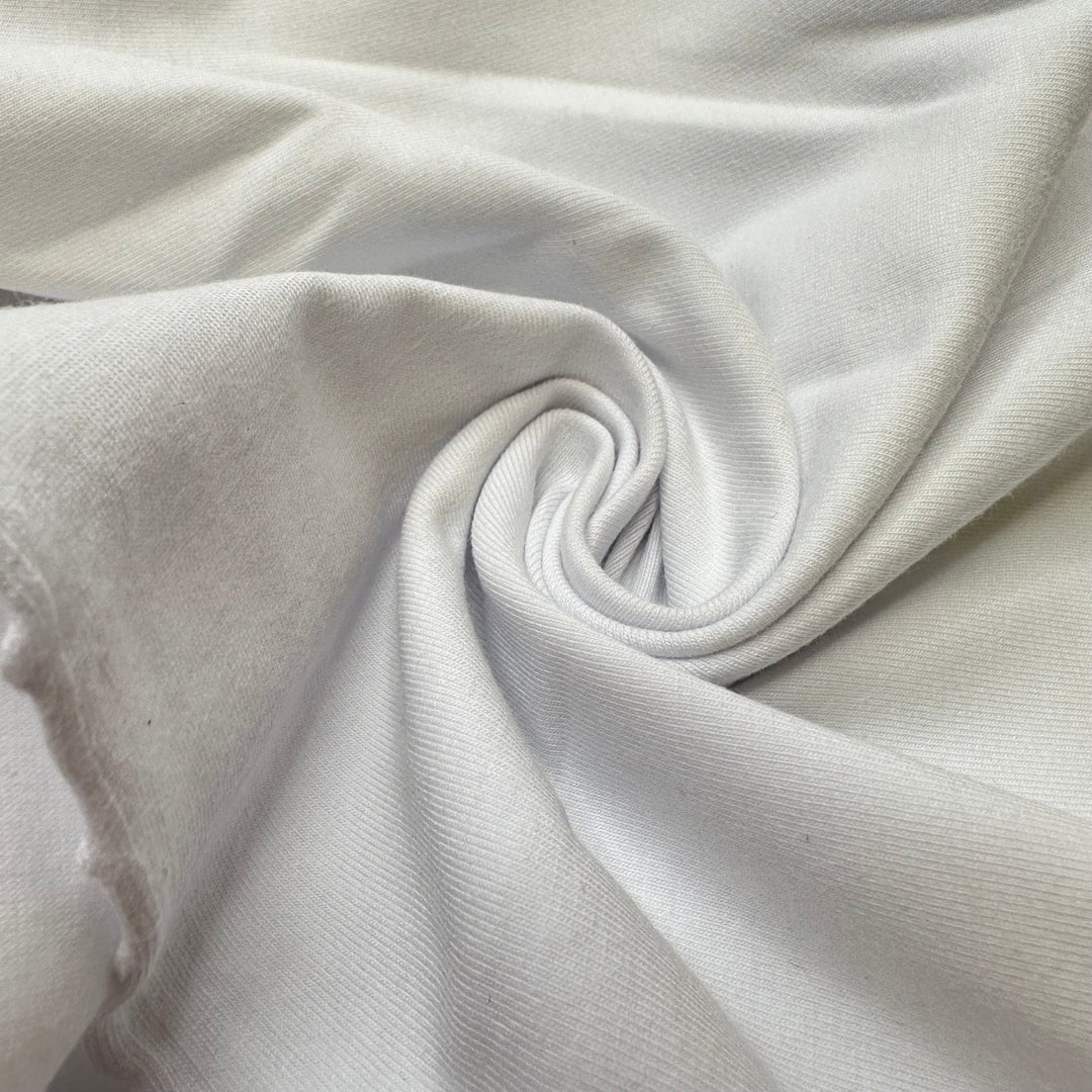 Put On Your Snow Boots - Jersey Cotton Blend Knit - White - Bundles - True Deadstock fabric Fabric by private - Sustainable Textile | FABCYCLE
