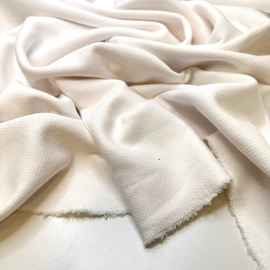 Putting Up Decorations - Double Knit Interlock Natural Blend Knit - White - Bundles - True Deadstock fabric Fabric by private - Sustainable Textile | FABCYCLE