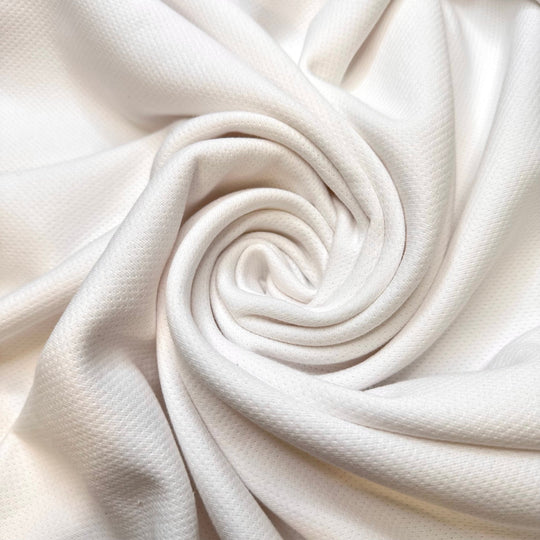 Putting Up Decorations - Double Knit Interlock Natural Blend Knit - White - Bundles - True Deadstock fabric Fabric by private - Sustainable Textile | FABCYCLE