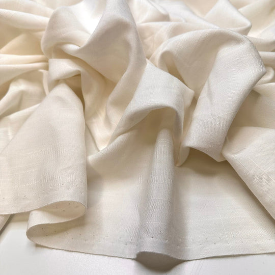 Putting Up Fliers - Polyester Blend Woven - Cream - 2.95M Bundle - True Deadstock fabric Fabric by private - Sustainable Textile | FABCYCLE