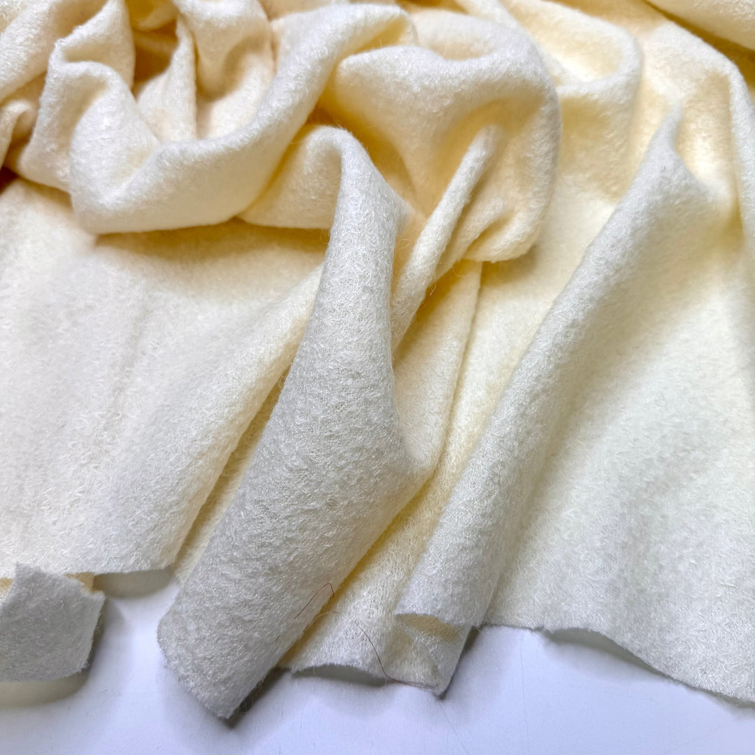 Quality Time With The Family - Crepe Wool Woven - Cream - 1.9M Bundle - True Deadstock fabric Fabric by private - Sustainable Textile | FABCYCLE