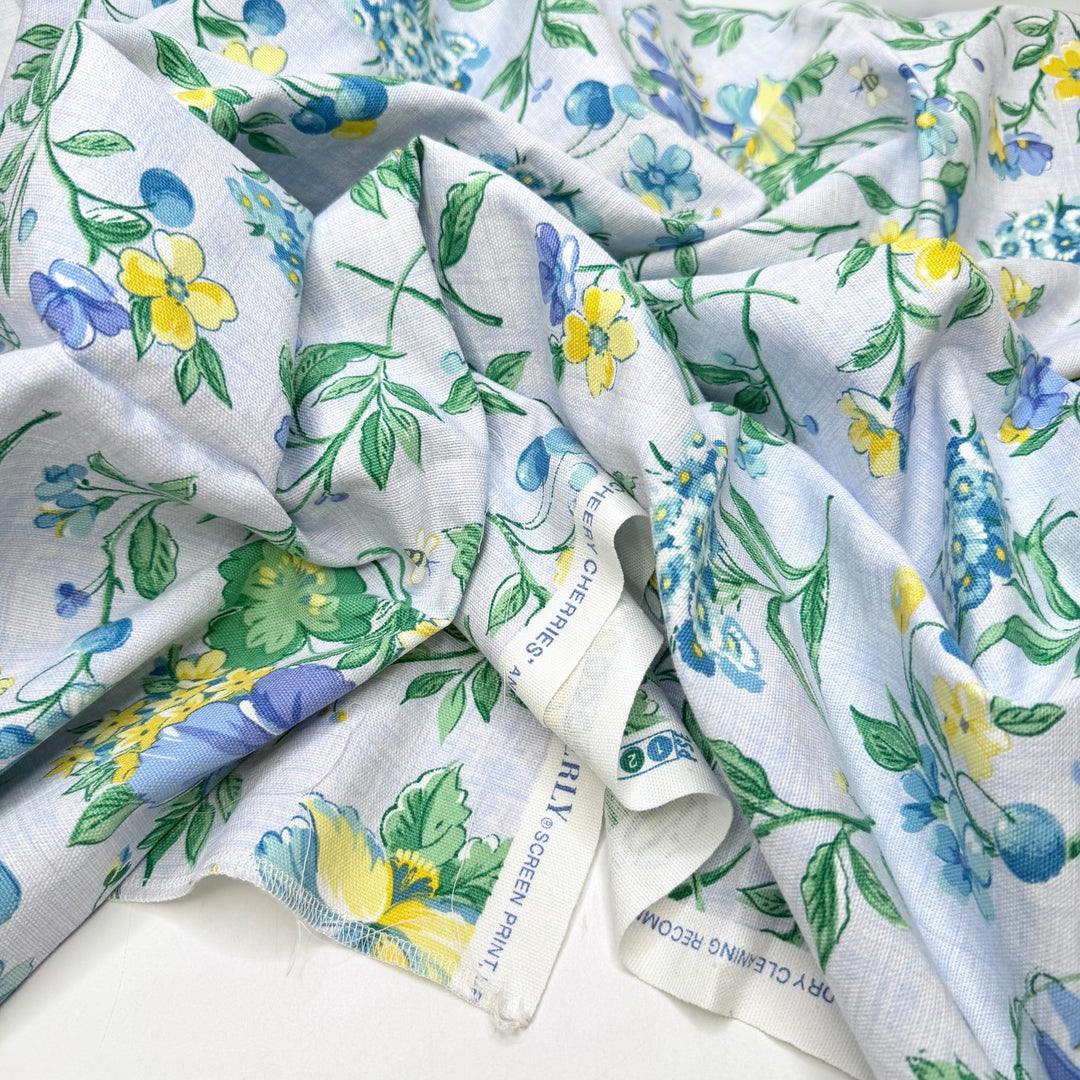 Quilt-A-Thon - Cotton Woven - Light Blue Multi Floral - 0.9M Bundle - True Deadstock fabric Fabric by private - Sustainable Textile | FABCYCLE