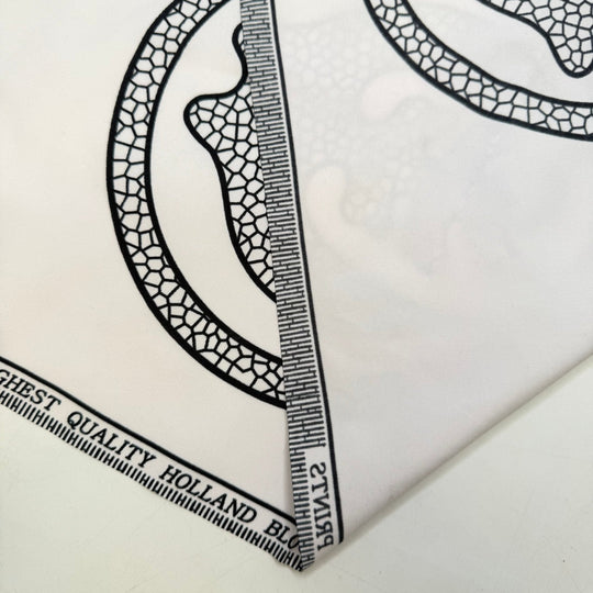 Quilt Or Be Quilted - Batik Cotton Woven - White/Black Abstract - 0.85M Bundle - True Deadstock fabric Fabric by private - Sustainable Textile | FABCYCLE