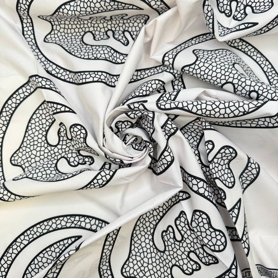 Quilt Or Be Quilted - Batik Cotton Woven - White/Black Abstract - 0.85M Bundle - True Deadstock fabric Fabric by private - Sustainable Textile | FABCYCLE
