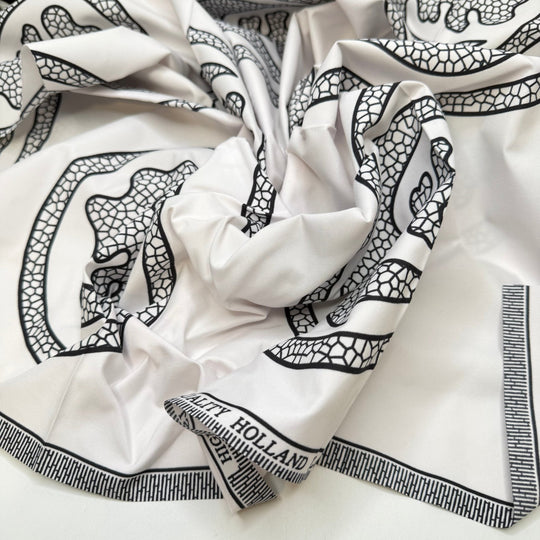 Quilt Or Be Quilted - Batik Cotton Woven - White/Black Abstract - 0.85M Bundle - True Deadstock fabric Fabric by private - Sustainable Textile | FABCYCLE