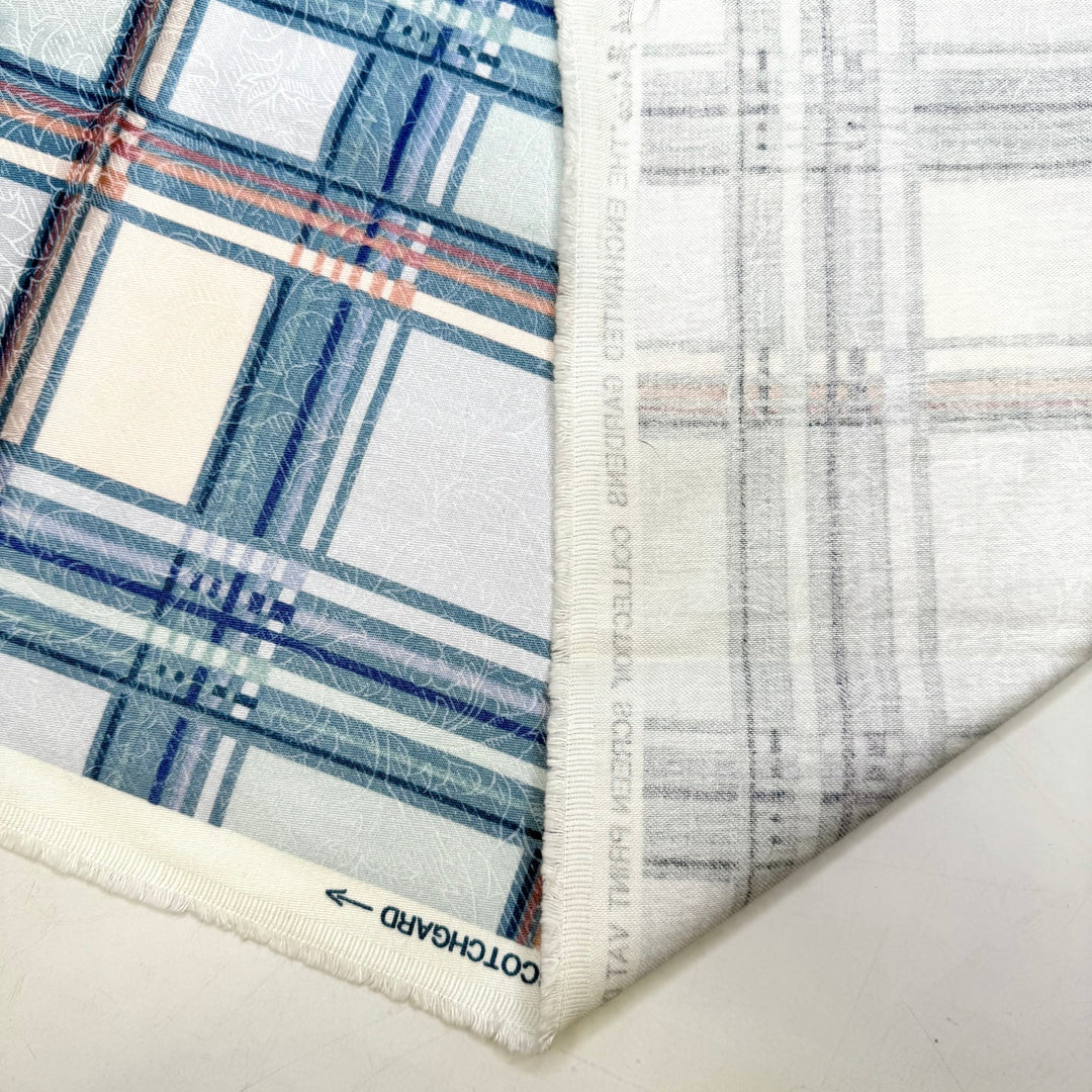 Quilt-y Conscience - Cotton Woven - Light White/Blue Plaid - 0.95M Bundle - True Deadstock fabric Fabric by private - Sustainable Textile | FABCYCLE
