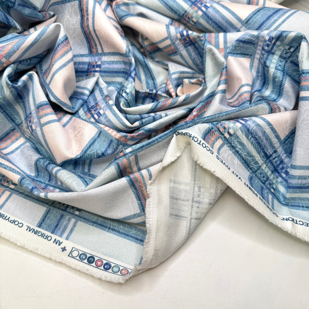 Quilt-y Conscience - Cotton Woven - Light White/Blue Plaid - 0.95M Bundle - True Deadstock fabric Fabric by private - Sustainable Textile | FABCYCLE