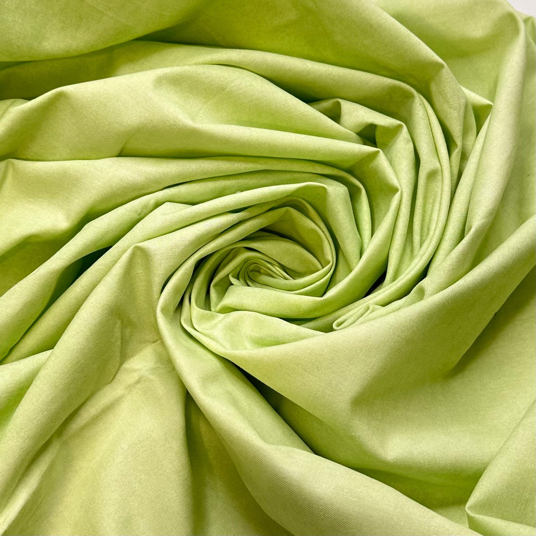 Quilted Landscape Painting - Cotton Woven - Light Green - 2.5M Bundle - True Deadstock fabric Fabric by private - Sustainable Textile | FABCYCLE