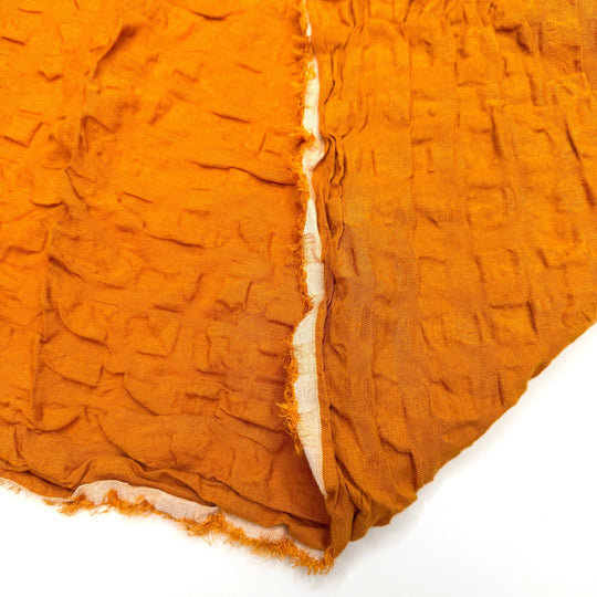 Quilters &amp; Cosplayers &amp; Crafters Oh My - Seersucker Cotton Woven - Dark Orange/Beige - 1.4M Bundle - True Deadstock fabric Fabric by private - Sustainable Textile | FABCYCLE