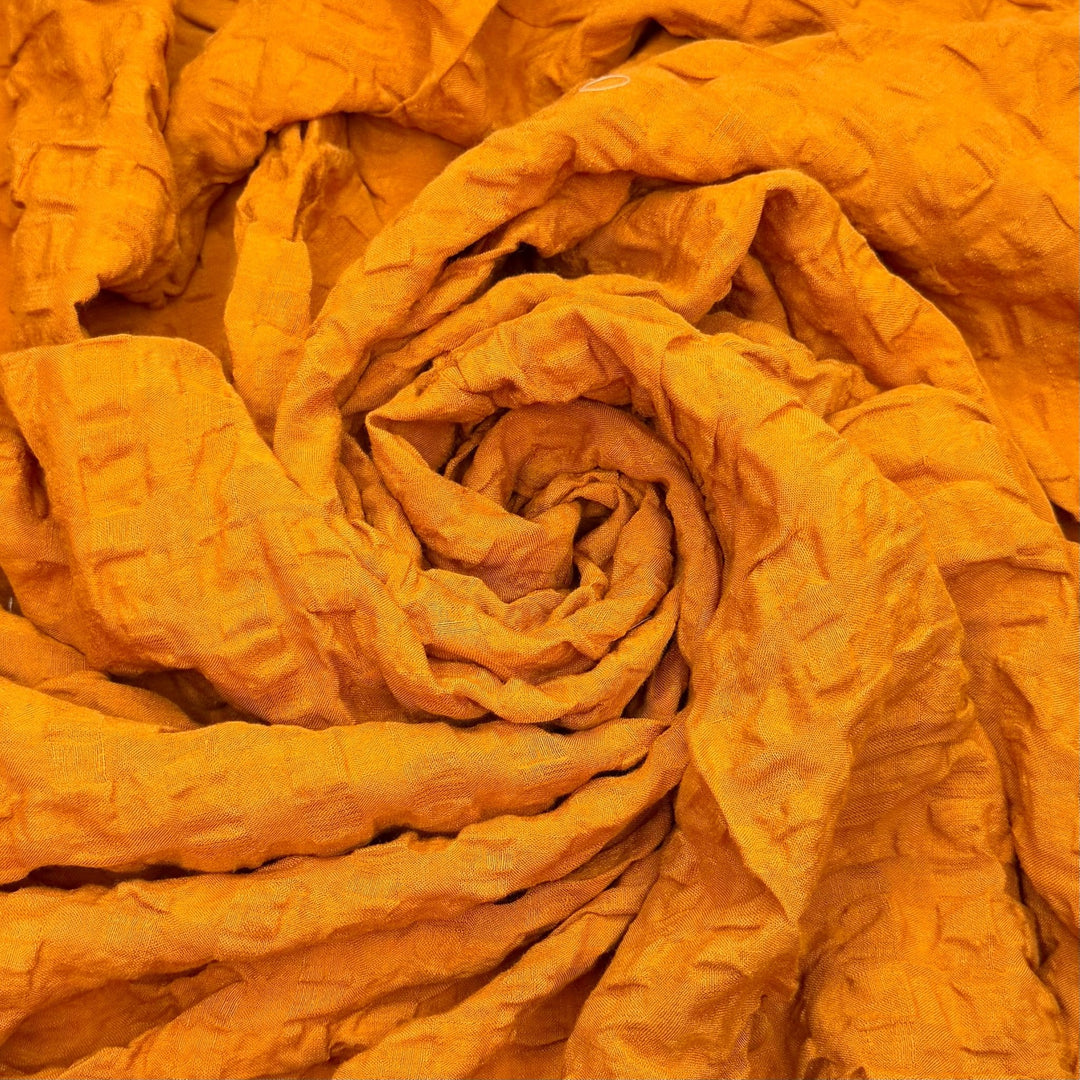 Quilters &amp; Cosplayers &amp; Crafters Oh My - Seersucker Cotton Woven - Dark Orange/Beige - 1.4M Bundle - True Deadstock fabric Fabric by private - Sustainable Textile | FABCYCLE