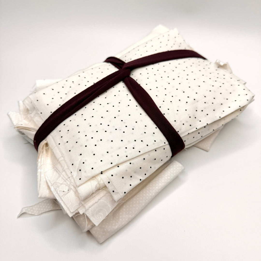 Quilting 10 Pack - Cotton Woven - Grey/White Polka Dots - True Deadstock fabric Fabric by private - Sustainable Textile | FABCYCLE