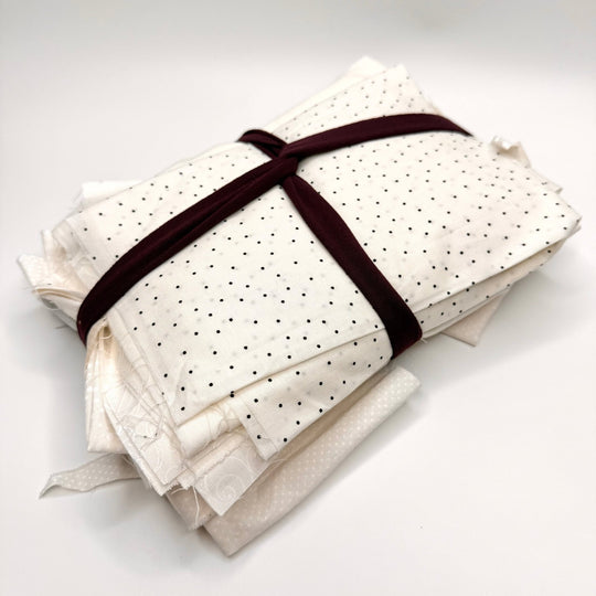 Quilting 10 Pack - Cotton Woven - Grey/White Polka Dots - True Deadstock fabric Fabric by private - Sustainable Textile | FABCYCLE