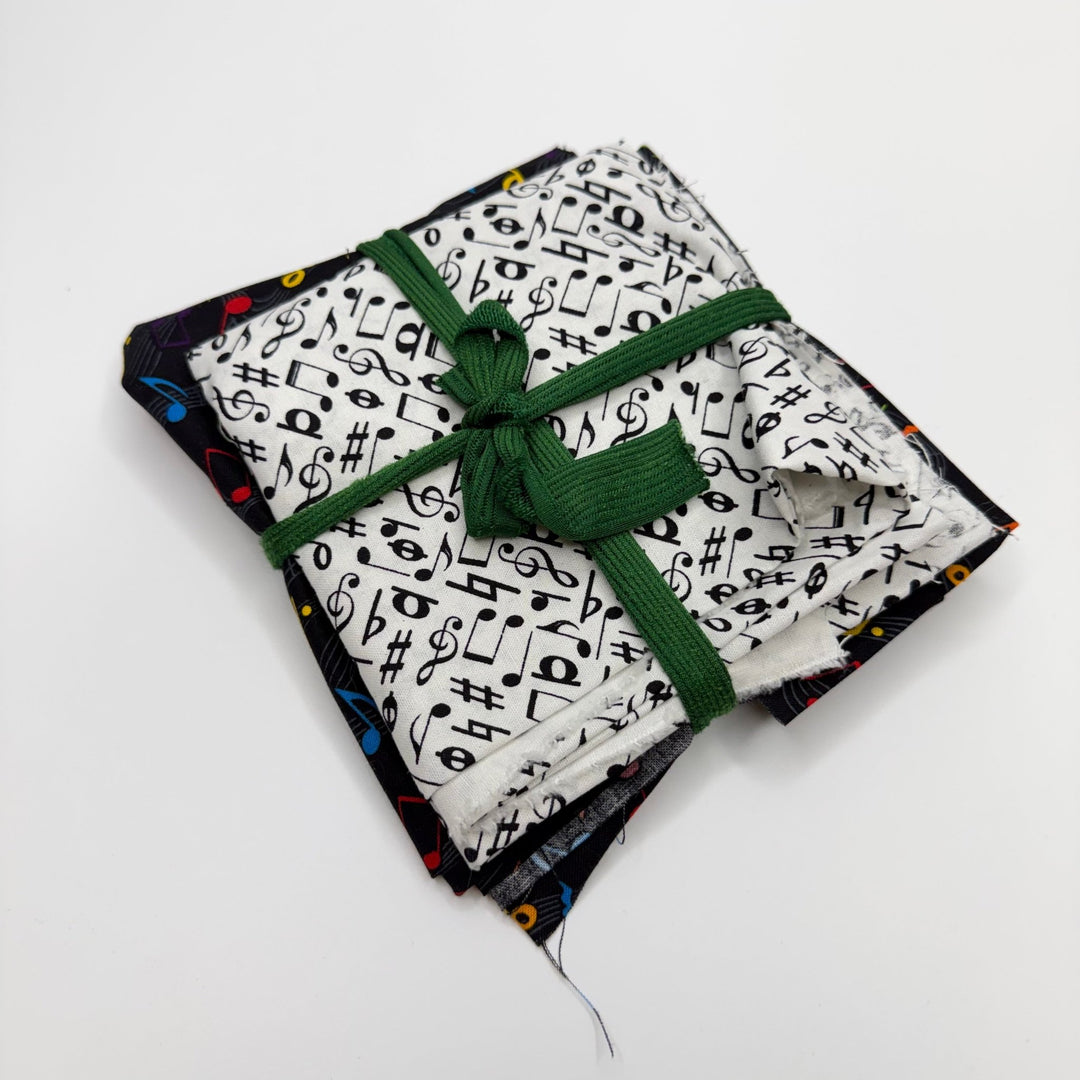 Quilting 2 Pack - Cotton Woven - Multi Music Notes - True Deadstock fabric Fabric by private - Sustainable Textile | FABCYCLE