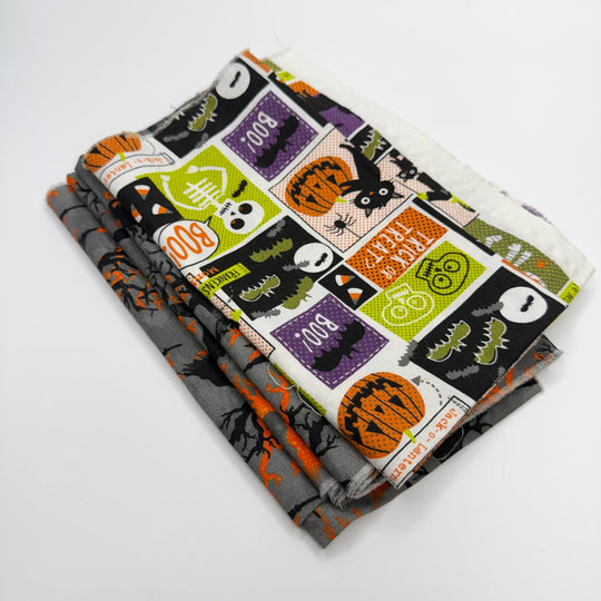 Quilting 4 Pack - Cotton Woven - Grey Multi Halloween - True Deadstock fabric Fabric by private - Sustainable Textile | FABCYCLE